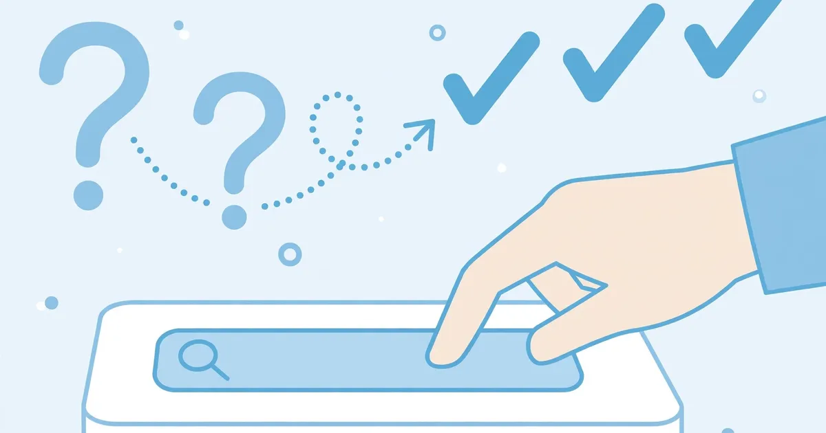 Person tapping a search bar on a phone with magnifying glass icon, troubleshooting a video search app