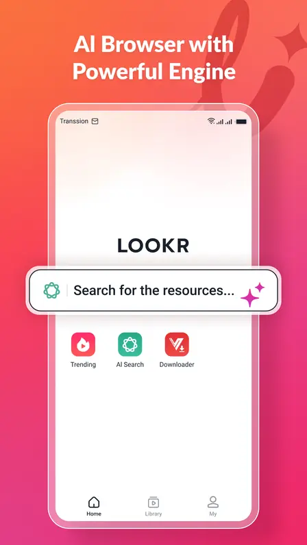 Lookr app feature screen showing video discovery interface